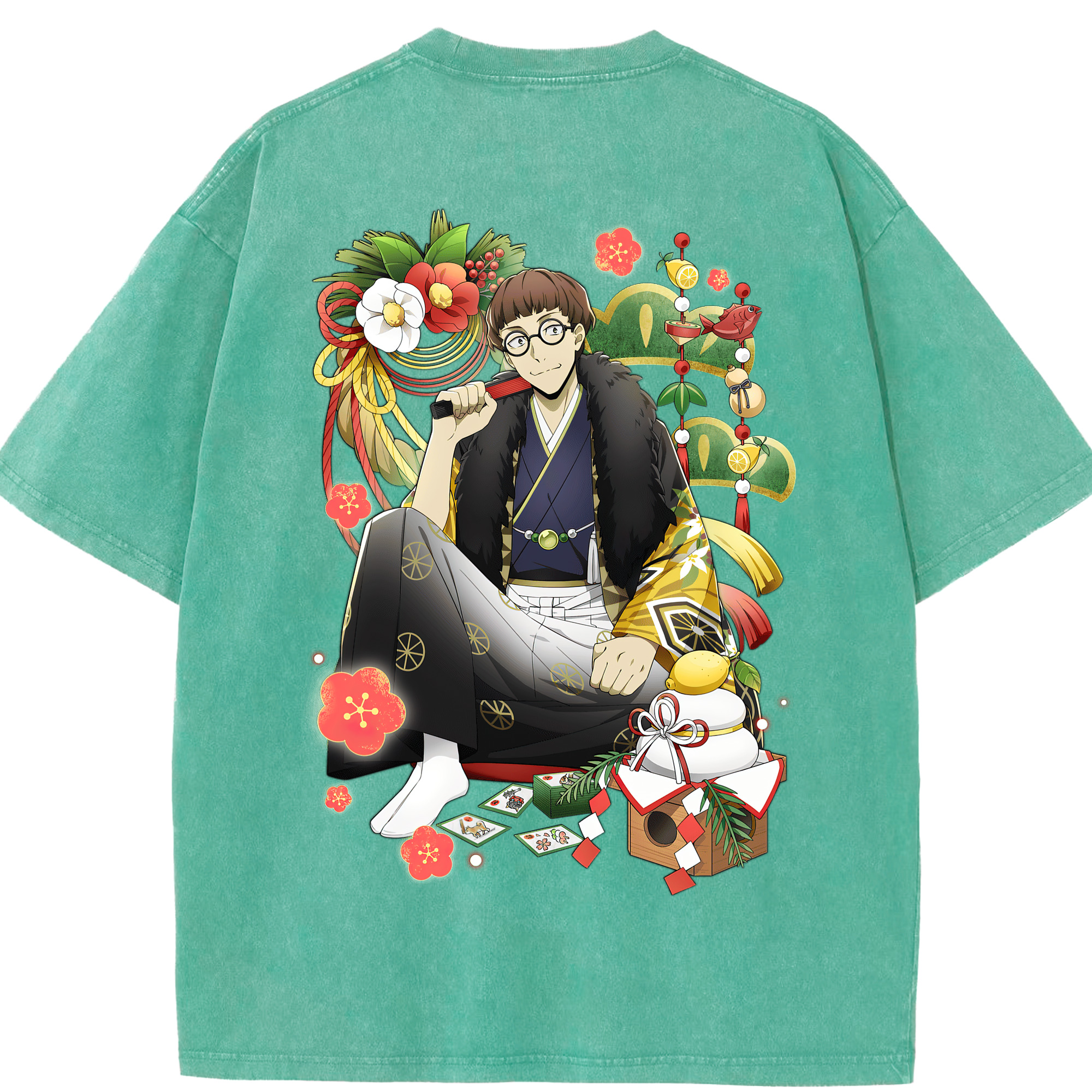 （画像用） 文豪ストレイドッグス Bungo Stray Dogs 綿100% ヴィンテージ風 半袖Tシャツ（背面プリント）